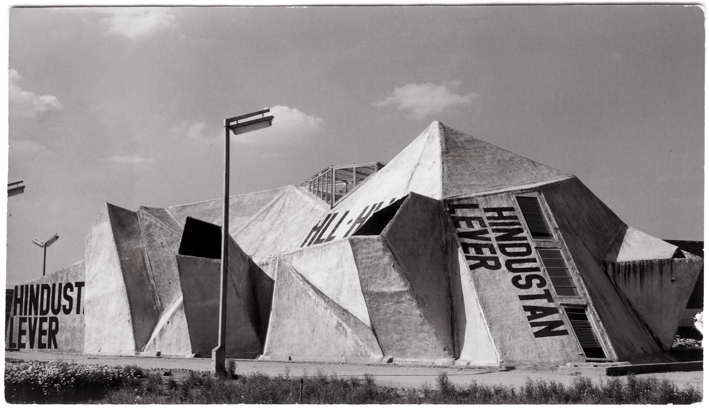 archival photo of a modernist building in new delhi 