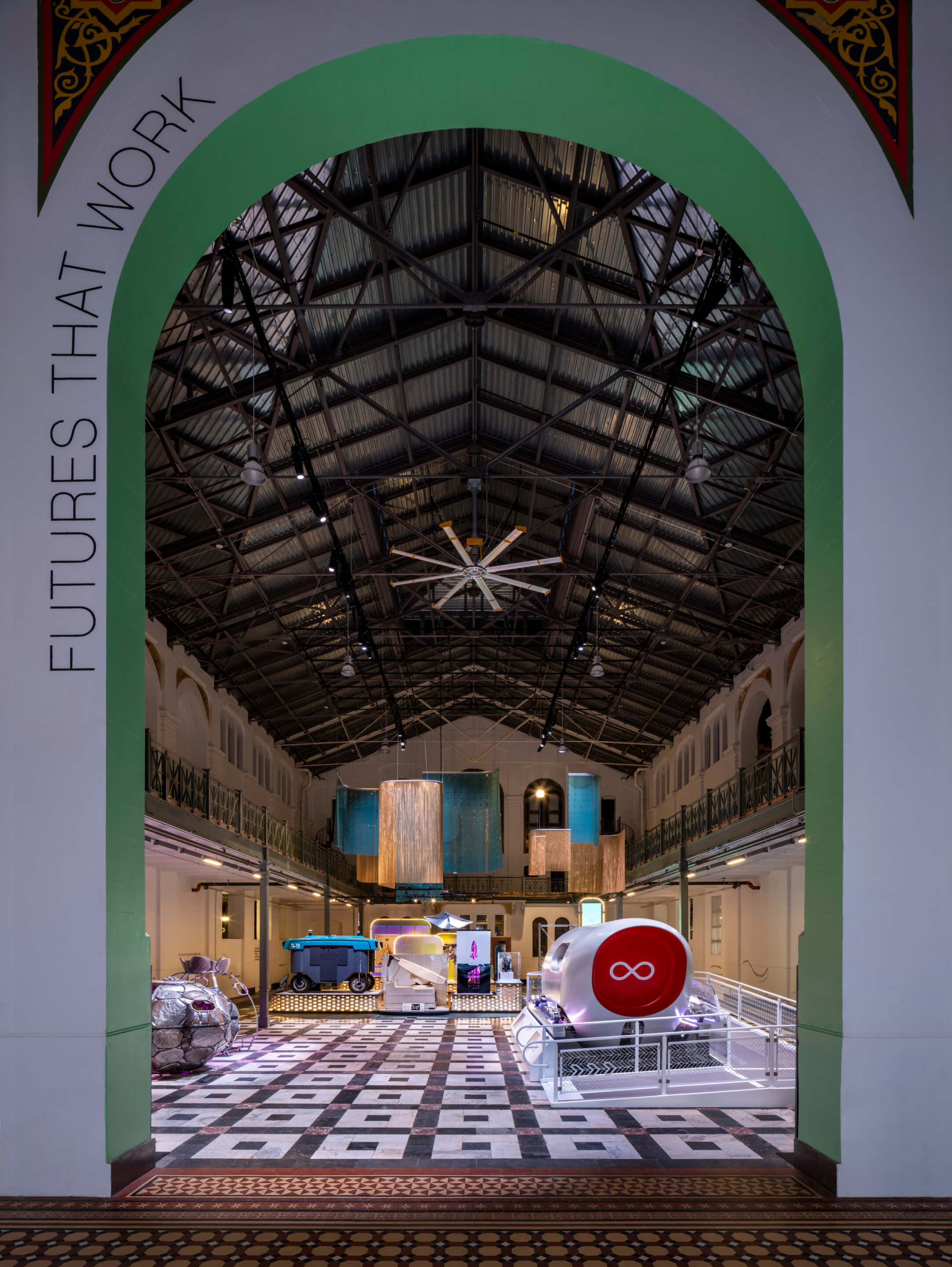 installation view of a major smithsonian exhibition about the future