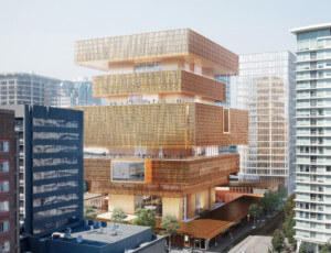 The new Vancouver Art Gallery, wrapped in a tight bronze mesh