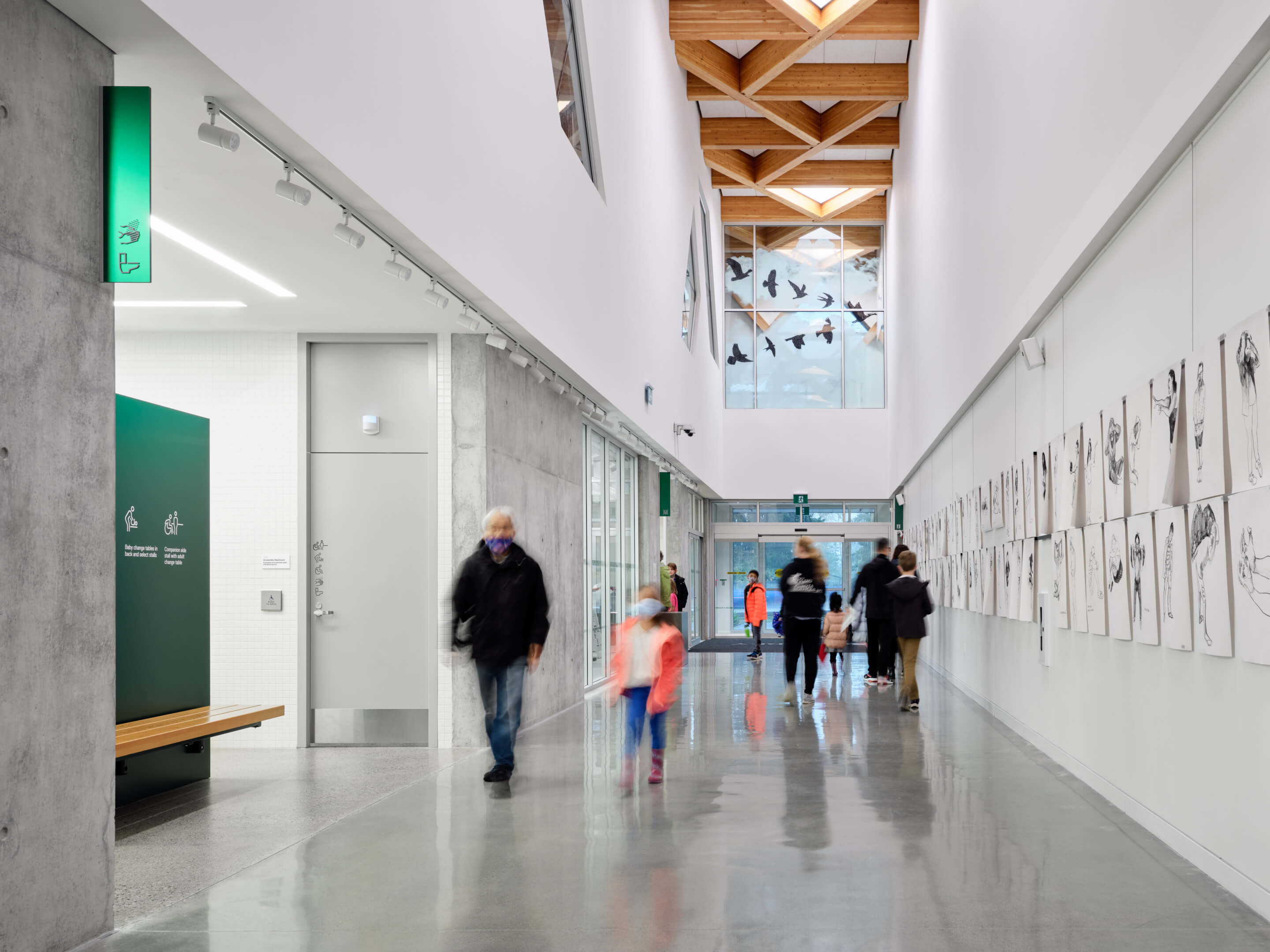 interior of a hallway at a community center