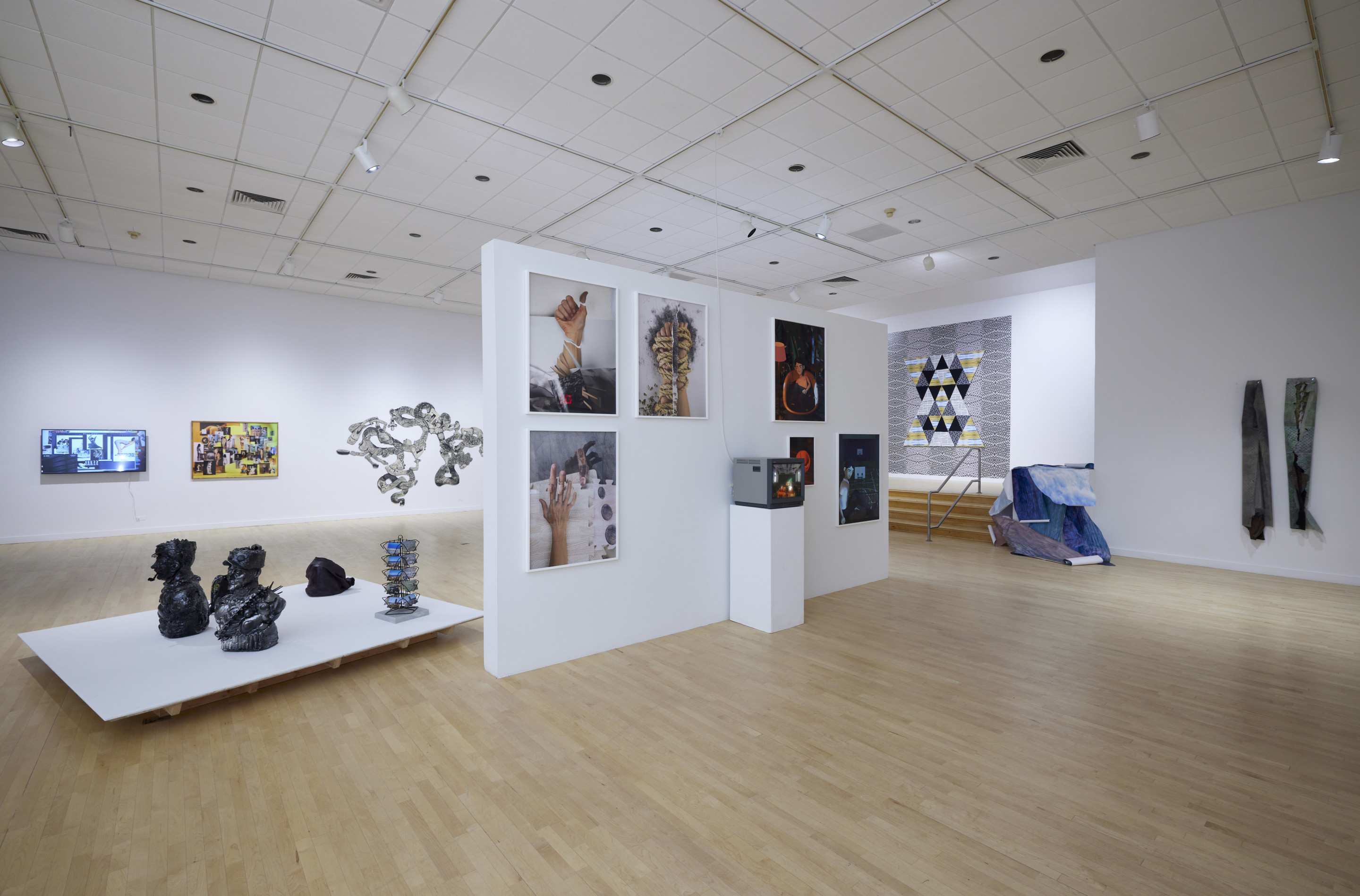 installation view of a contemporary art exhibition 