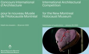 a competition announcement for a new home for the Montreal Holocaust Museum