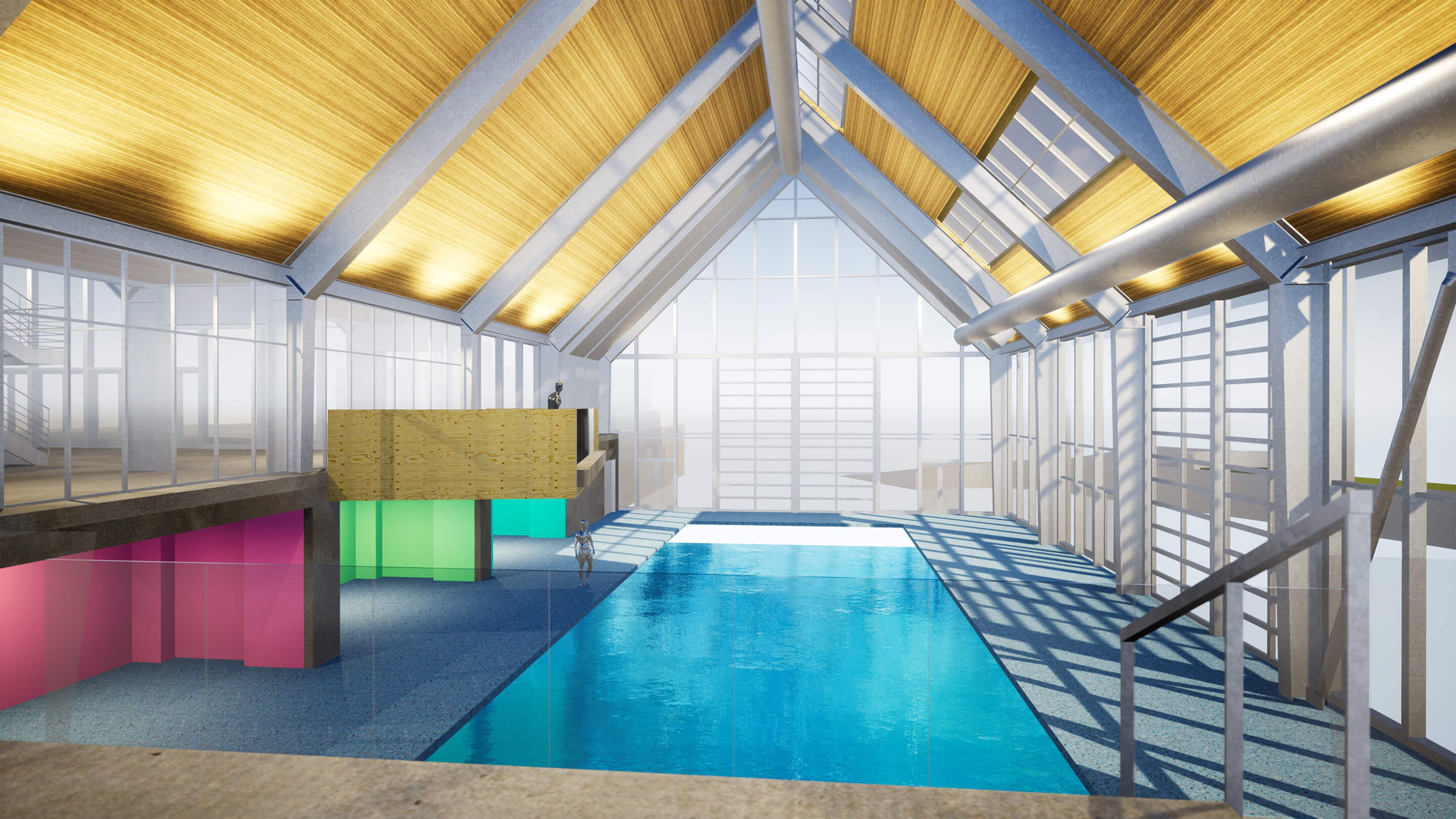rendering of an indoor swimming pool