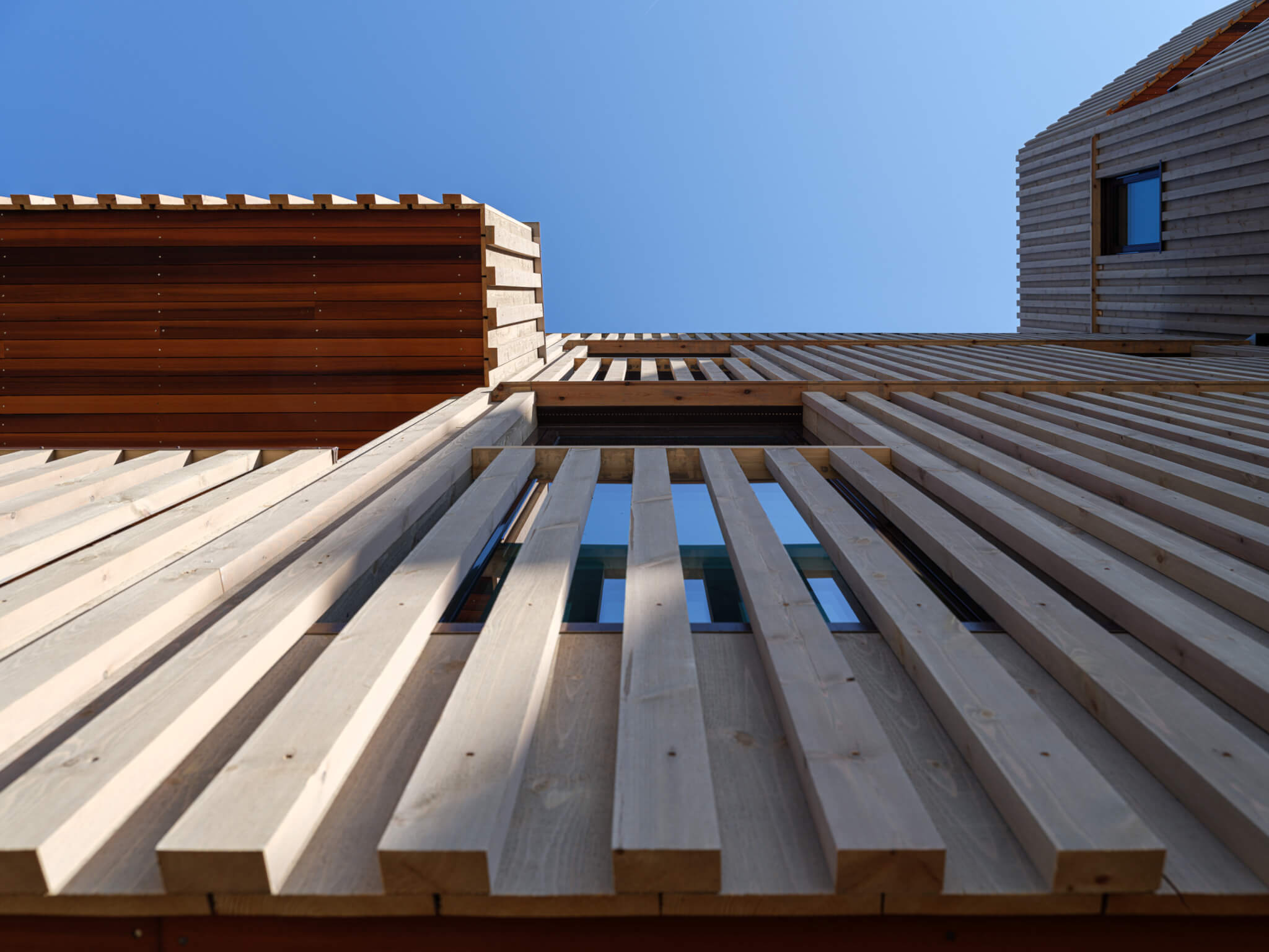 close up of a timber facade