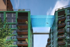 A sky pool between two towers