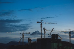 Cranes at twilight, a metaphor for the 2021 November Architecture Billings Index