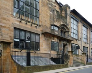 exterior of Glasgow school of art mackintosh building pre fire