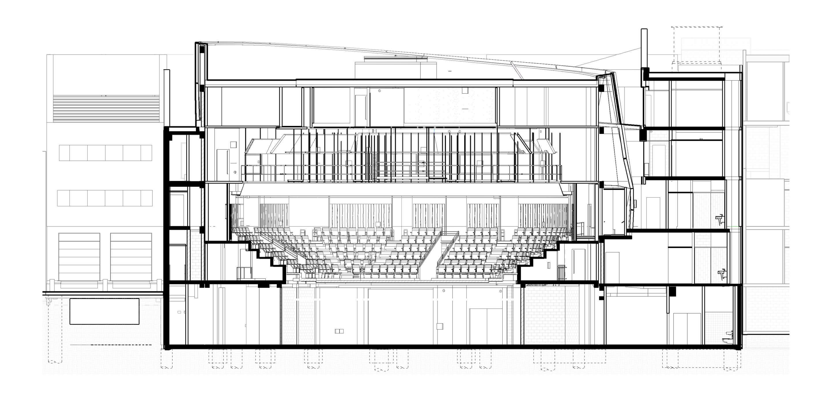 a cross section of the auditorium at the steppenwolf theater