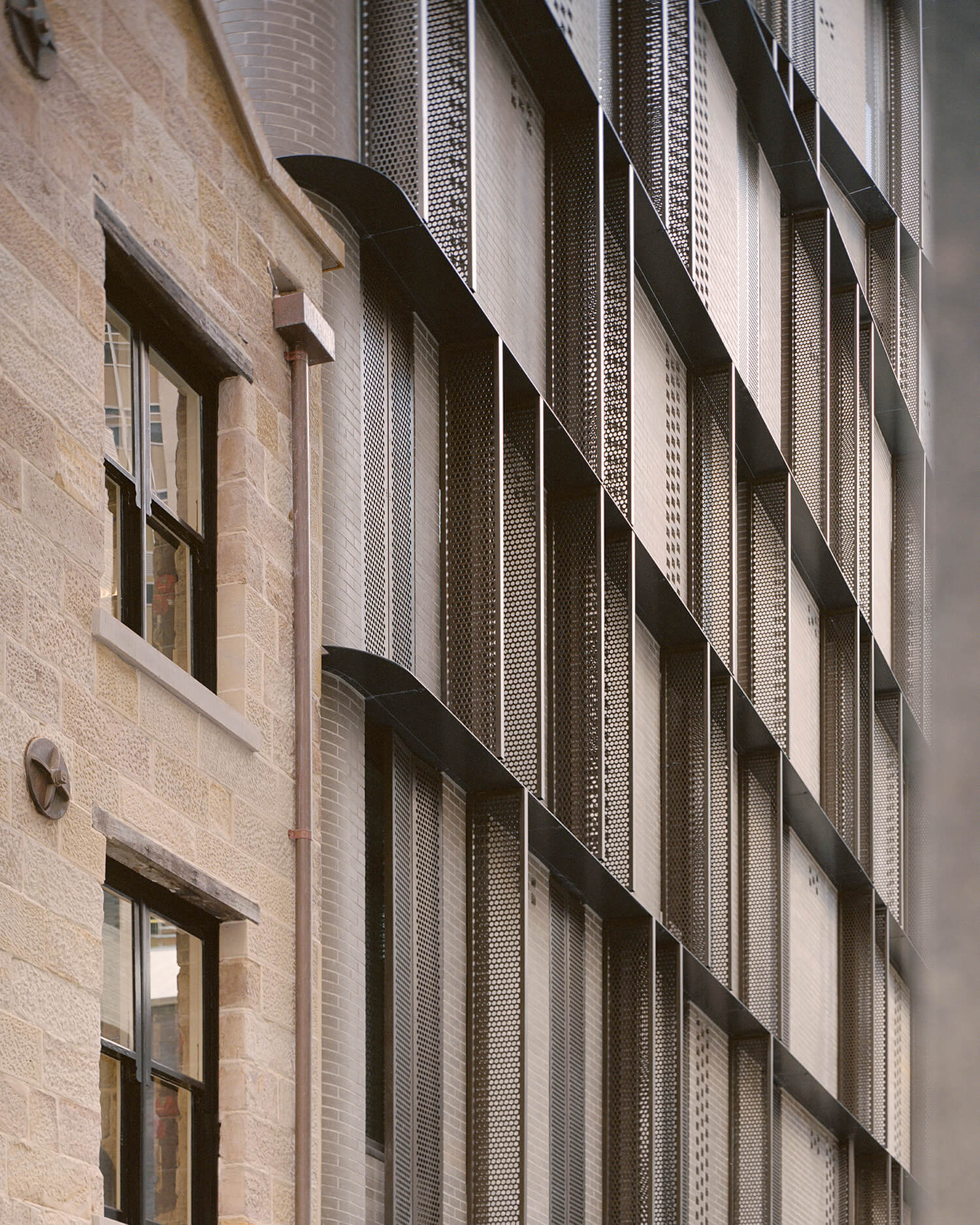 oblique view of a facade
