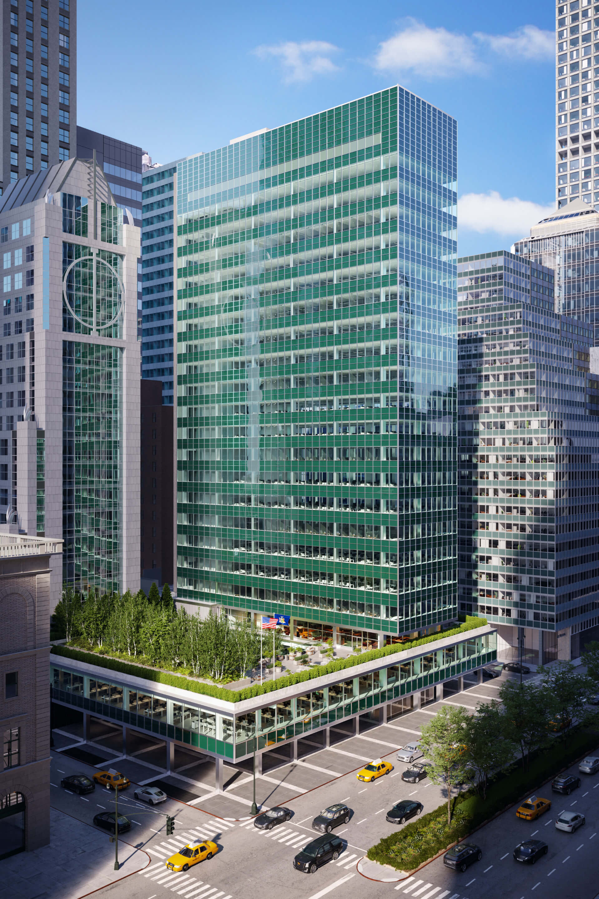 rendering of the lever house with new plantings