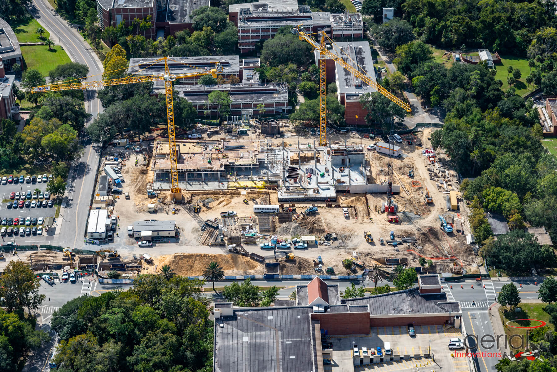 aerial photo of a construction site