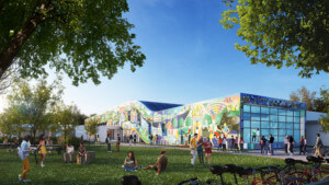 a colorful high school extension from winy maas
