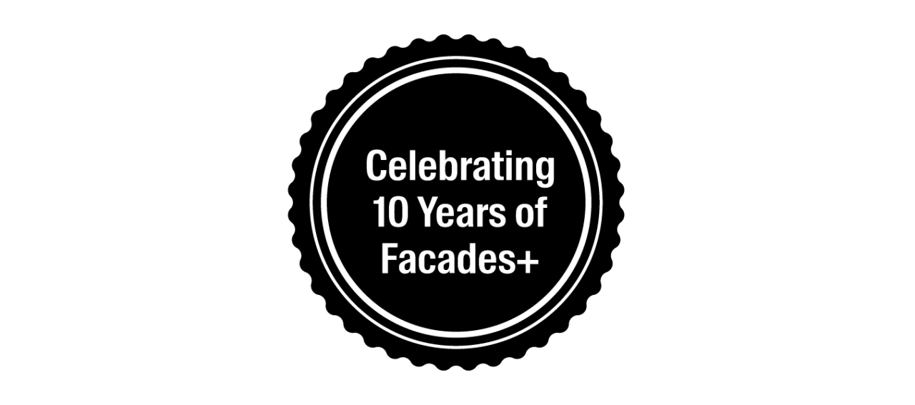 a facades+ banner celebrating 10 years