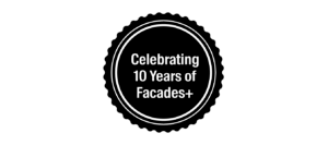 a facades+ banner celebrating 10 years
