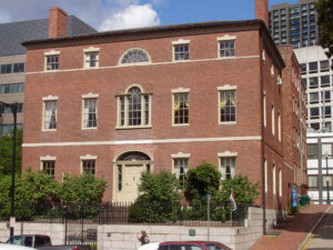 a historic brick building in boston, the otis house