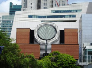 sfmoma from the outside, with a giant radial skylight at the center