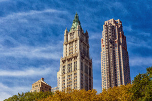 the towering woolworth building, home of shop architects