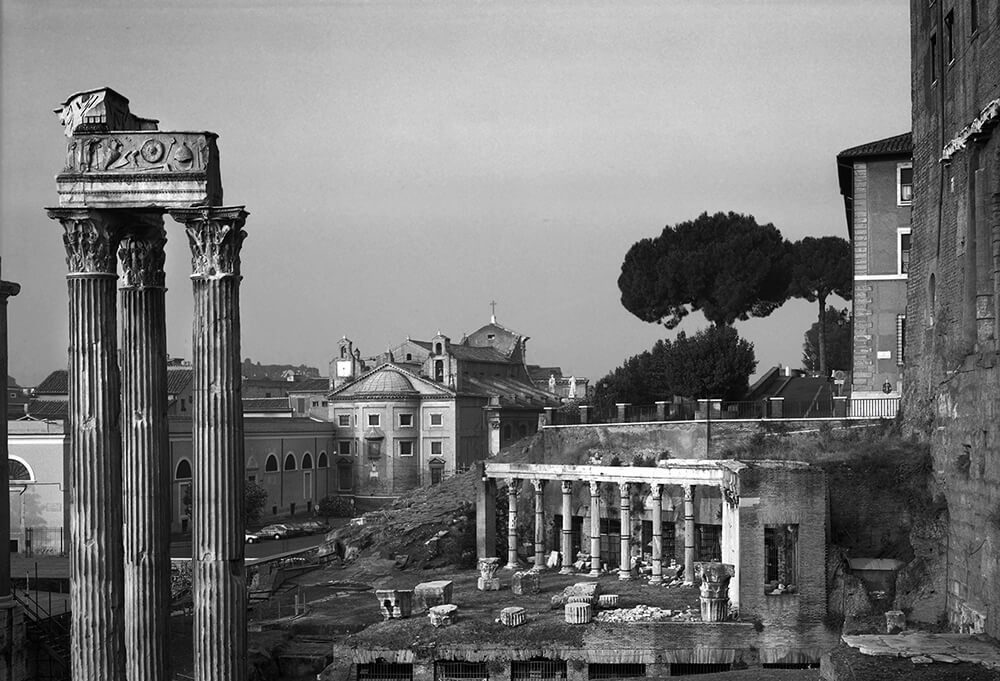 Looking out over the ruins of rome
