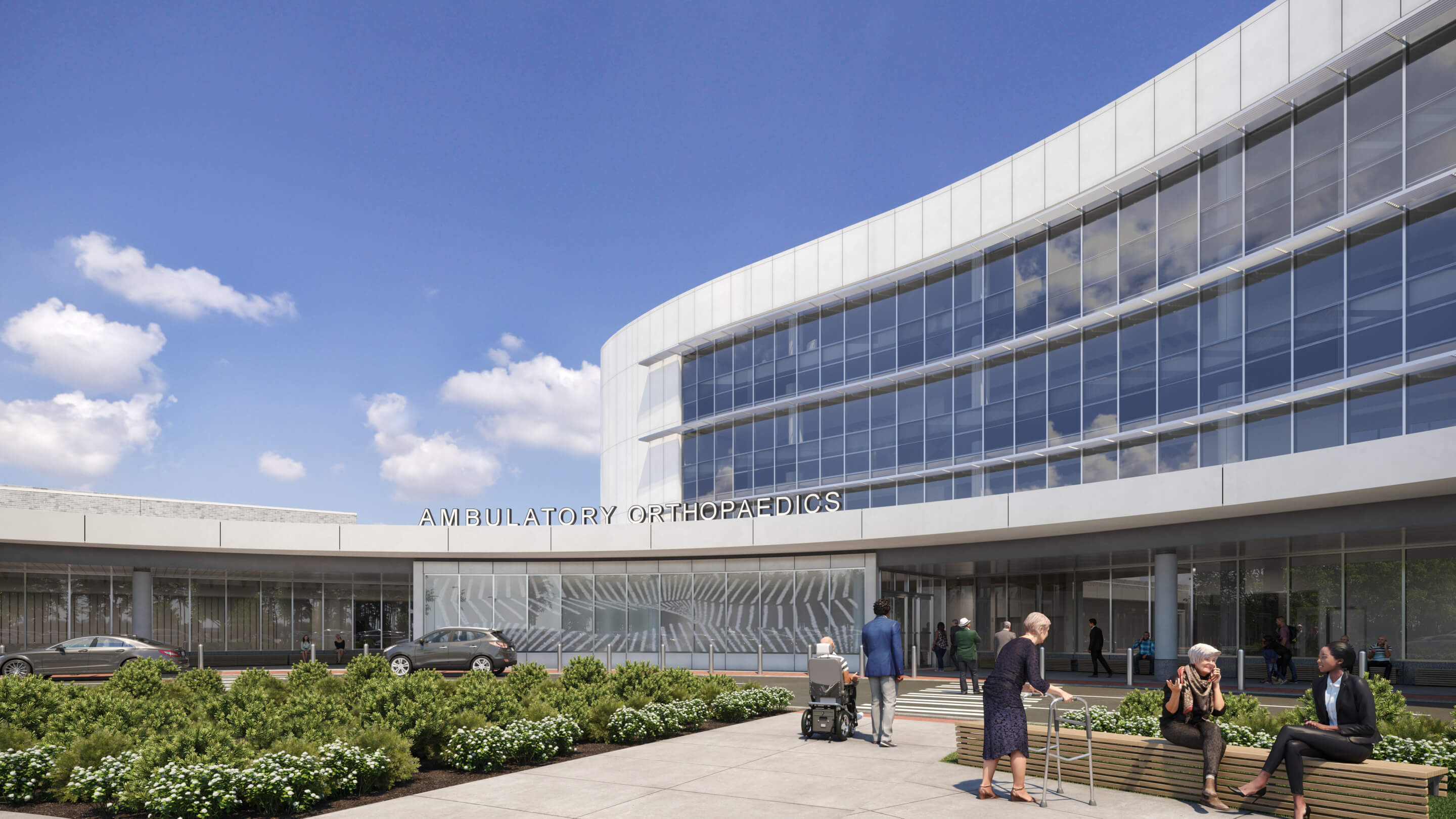 exterior rendering of entrance to an ambulatory care center