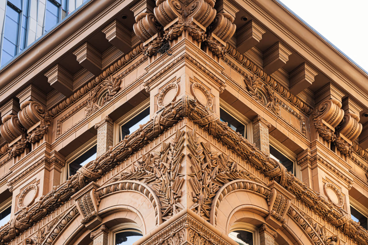 detailing of the Aronson Building,