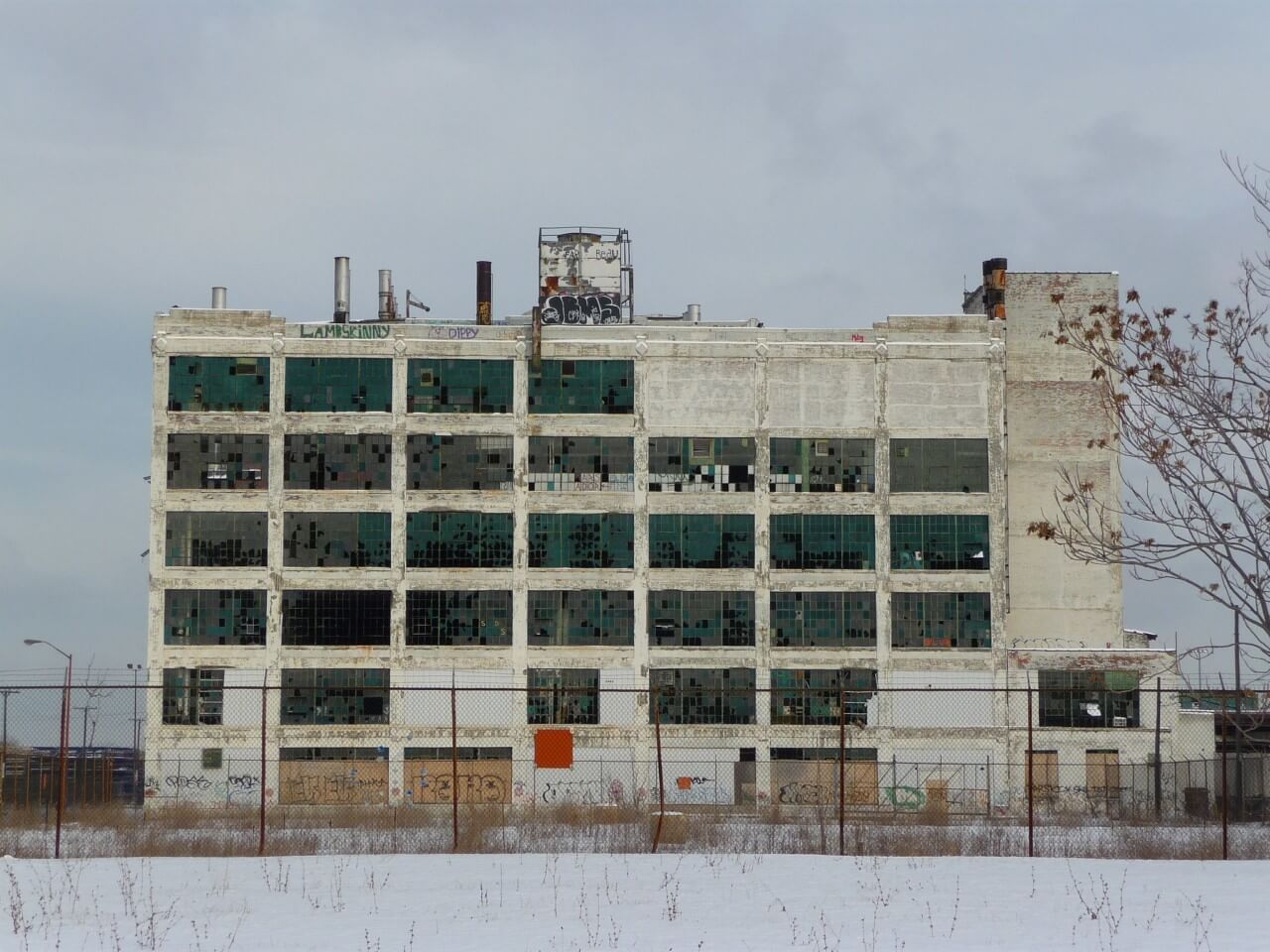 an abandoned factory building in detroit