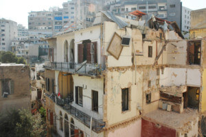 a damaged building in beirut