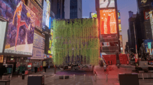 Rendering of a wall of green in times square