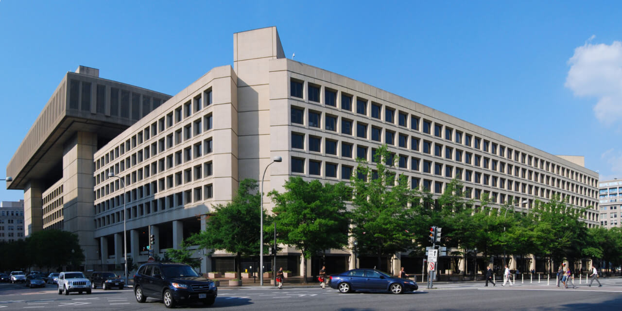 The exterior of the FBI headquarters in DC