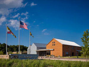 exterior of a visitor center at a national historic park