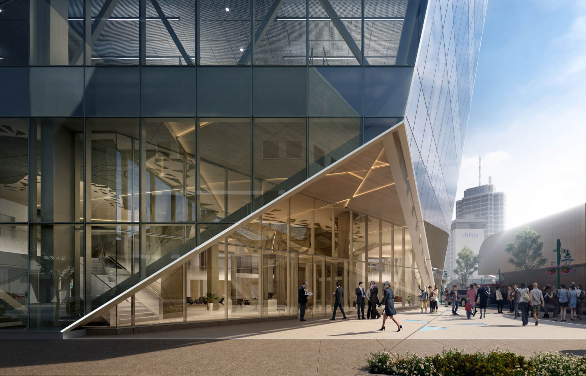 Rendering of an office building entrance