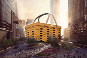 Longaberger Picnic Basket in the middle of Hudson Yards