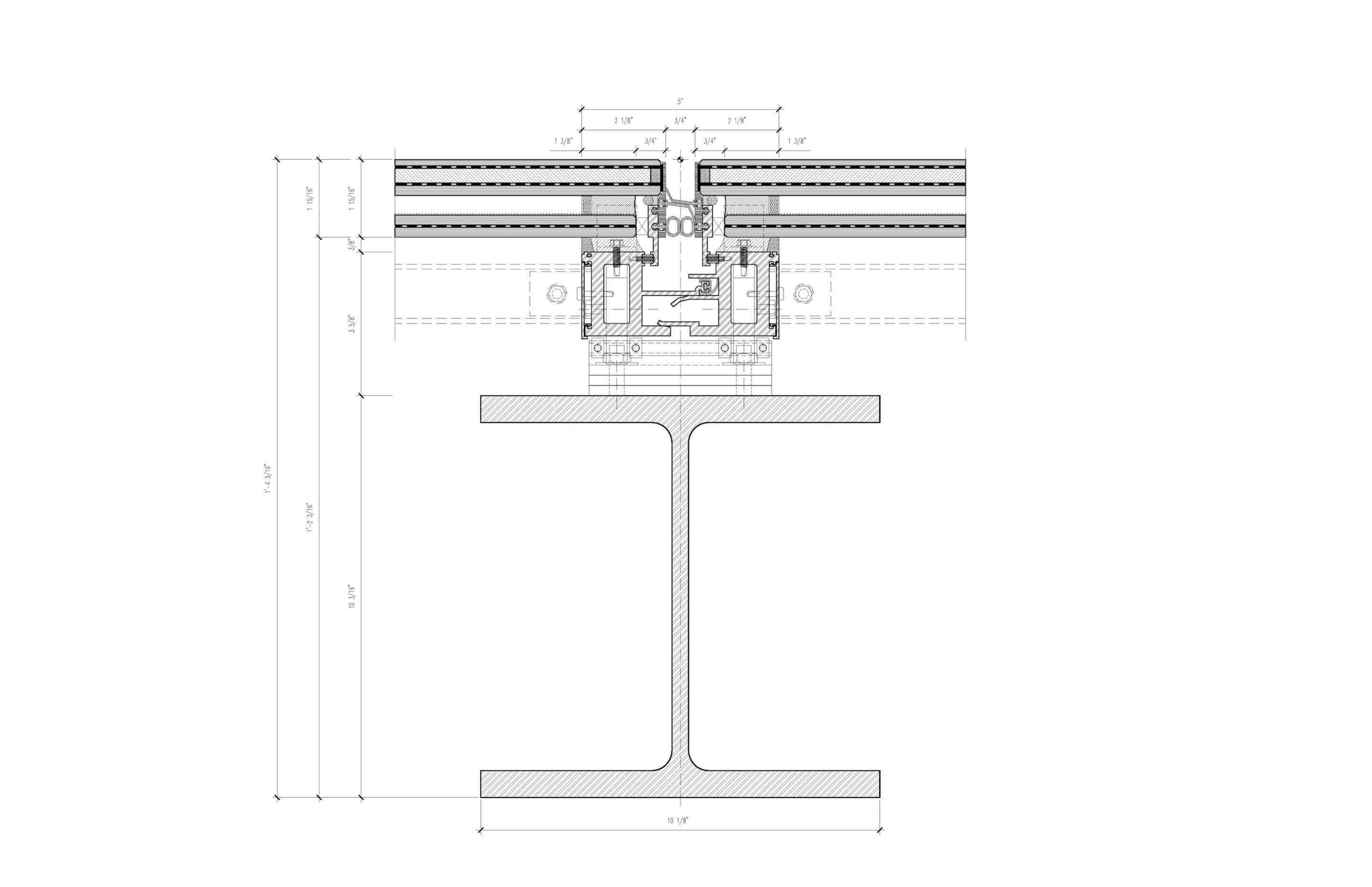 architectural drawing of support beams
