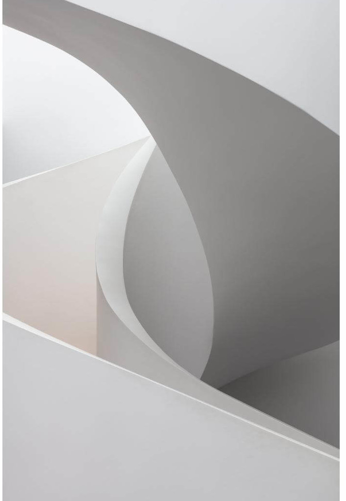 architectural photograph of twisting forms