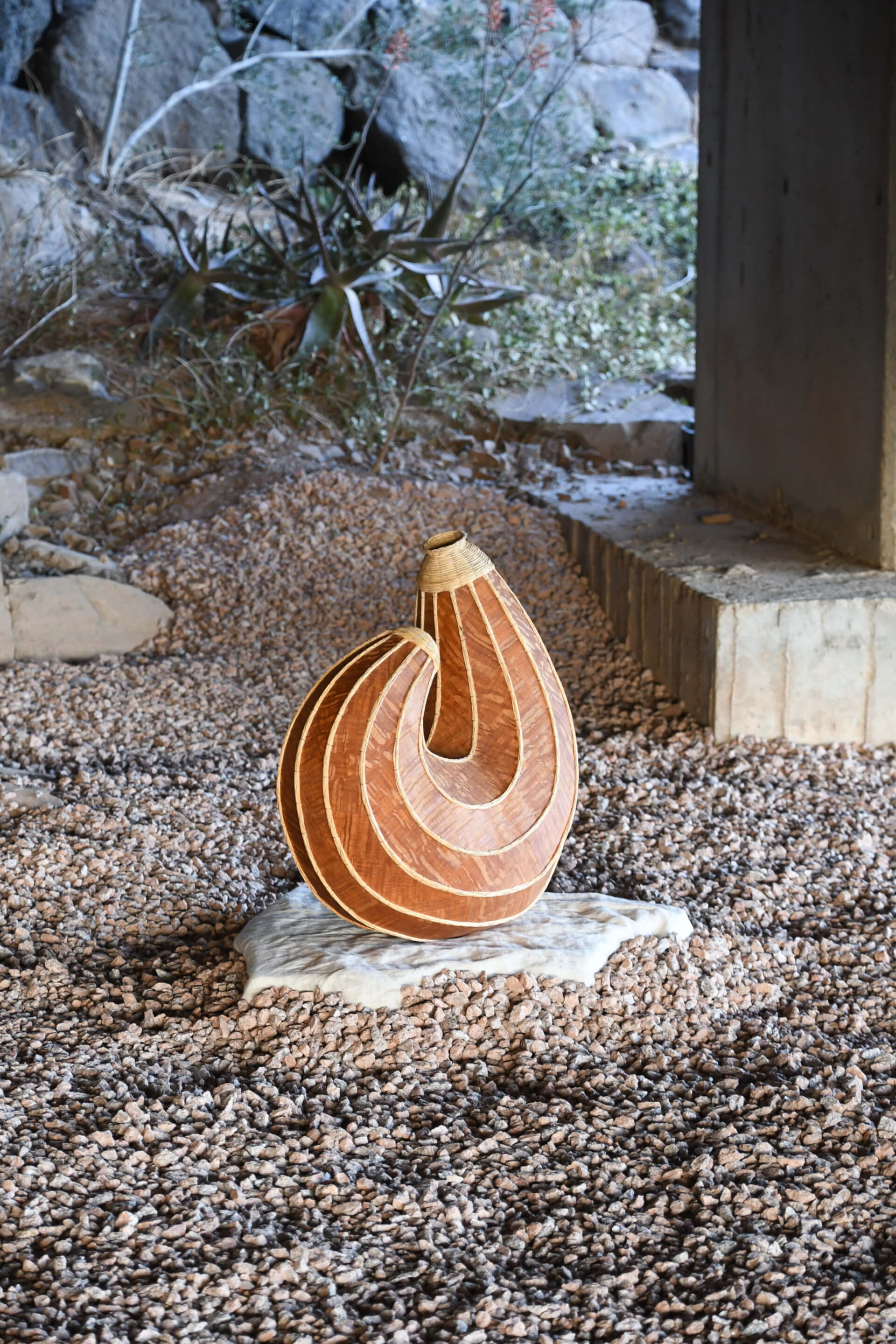 a shell-shaped sculptural artwork