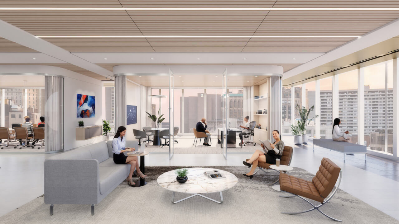 rendering of an office space