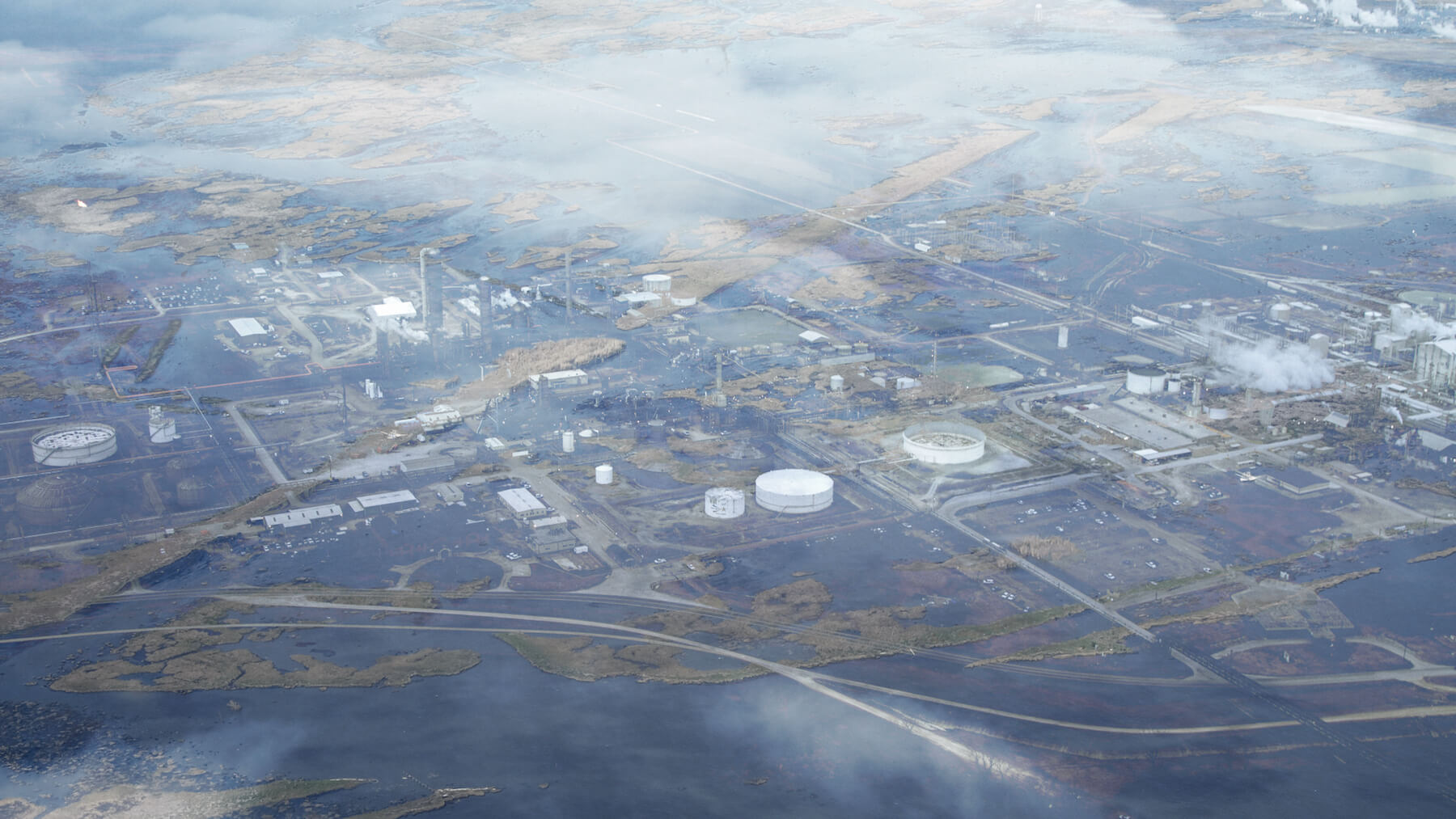 aerial view of industrial land