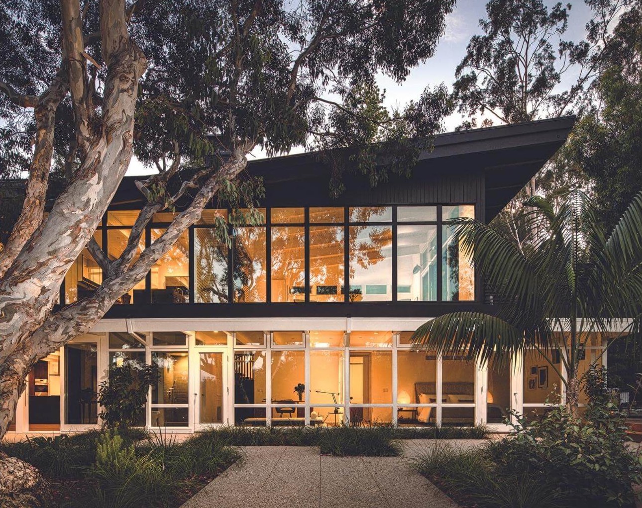 exterior of a renovated mid-century home in california