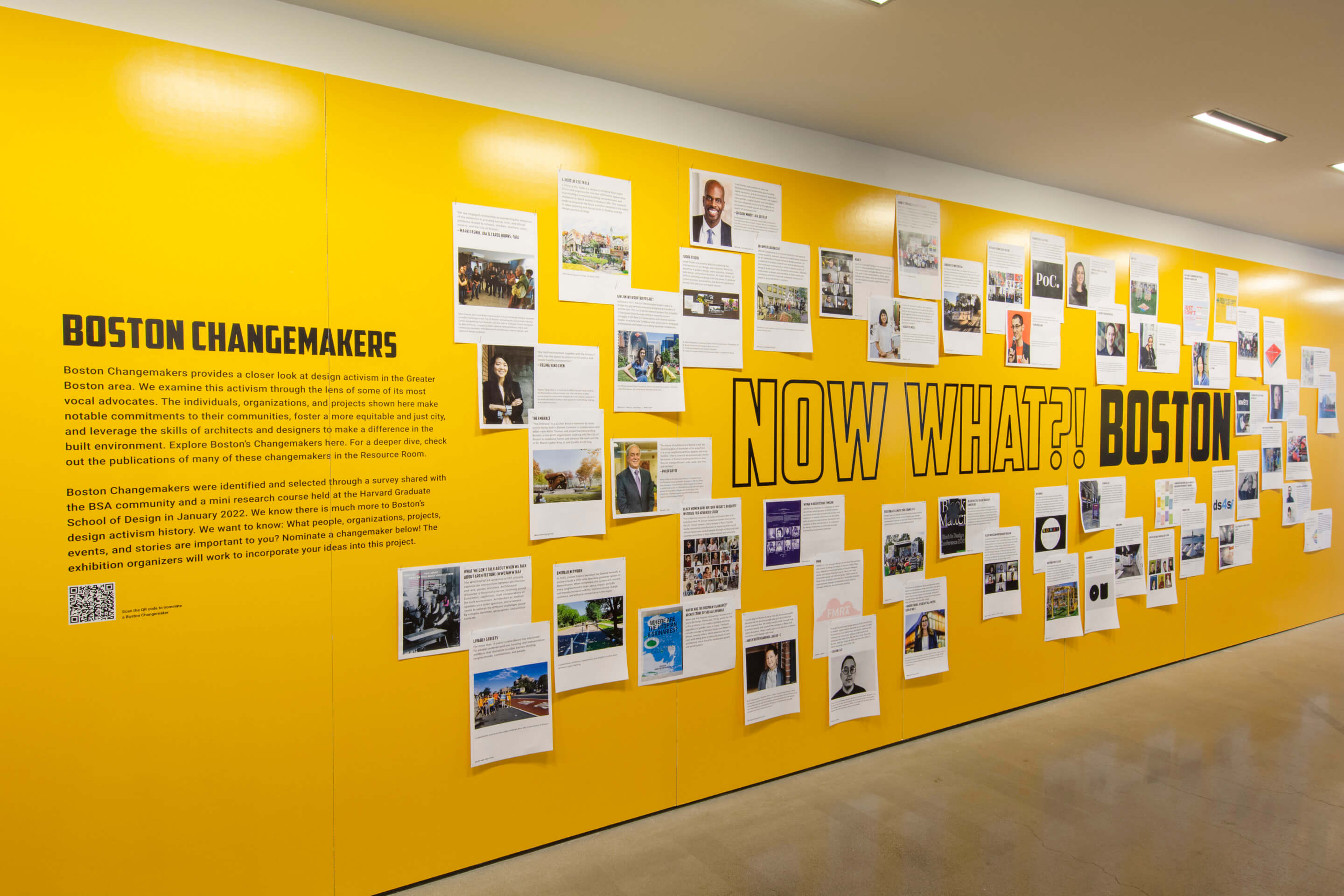 installation view of an exhibition on social justice