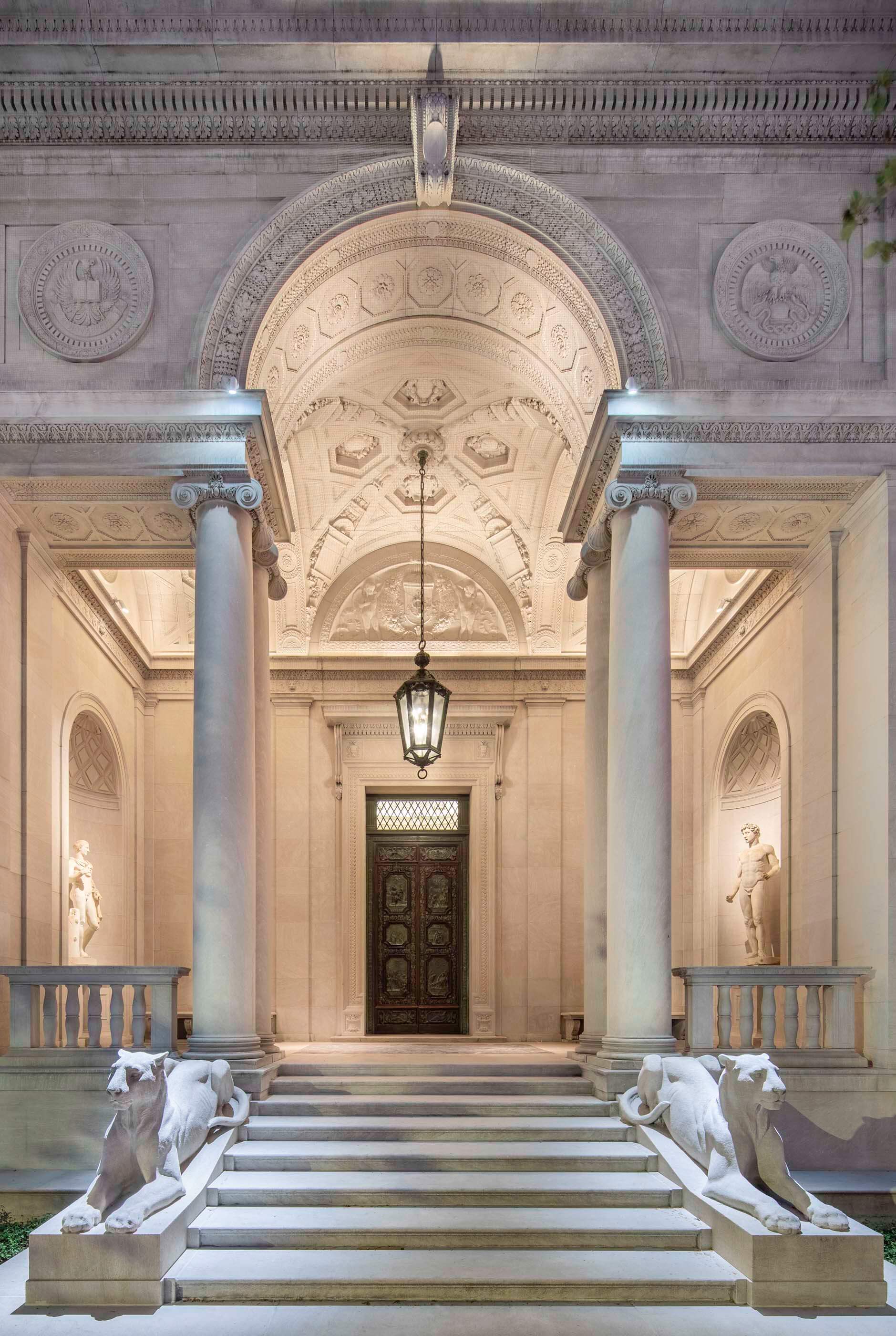 Restored columns and loggia on the Morgan Library