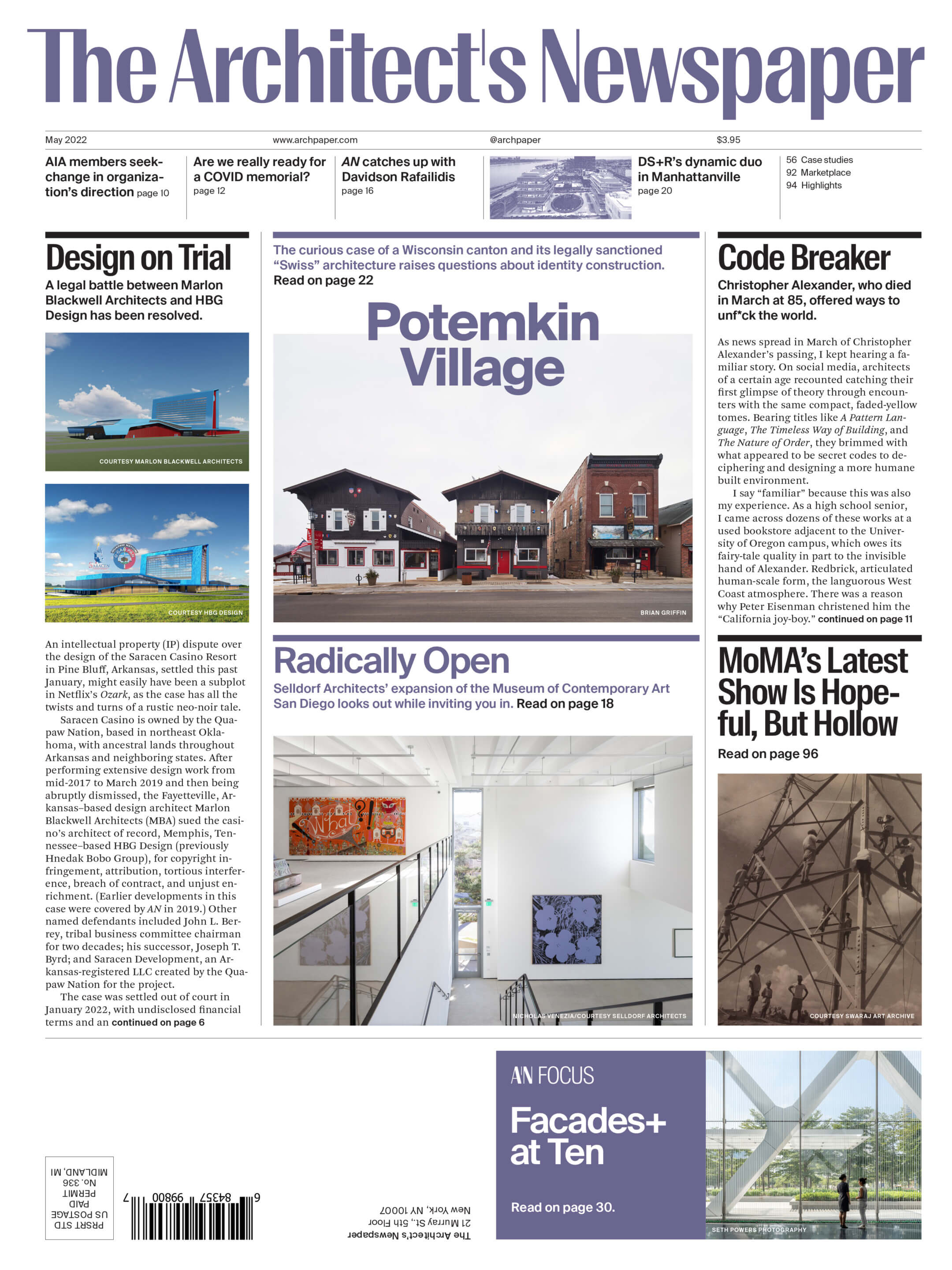 cover of newspaper with images of buildings