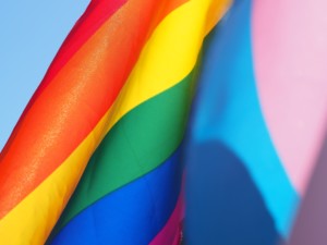 detail view of a rainbow flag