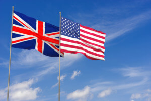 Flag of the United Kingdom and flag of the United States