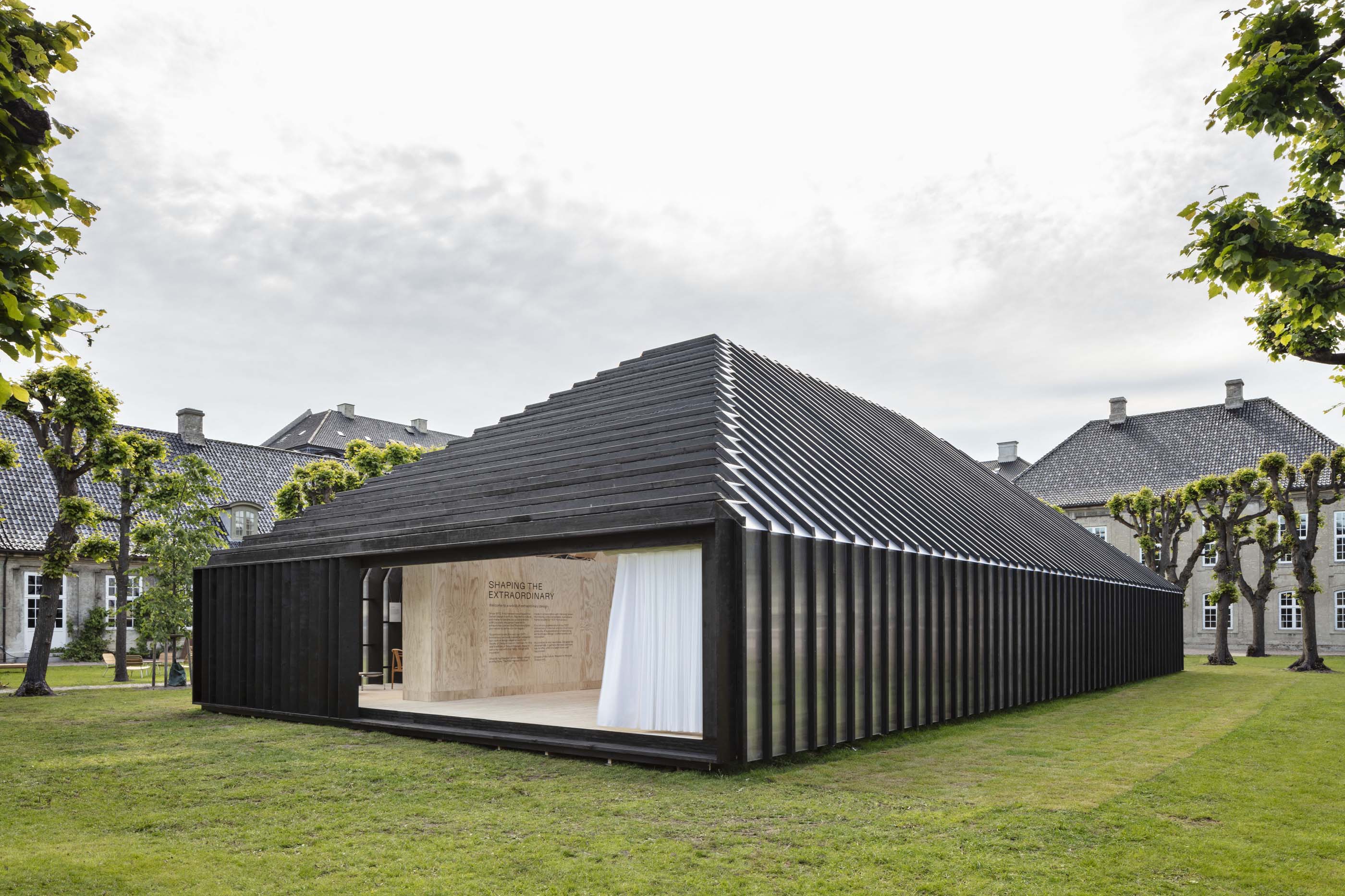 wood and polycarbonate pavilion