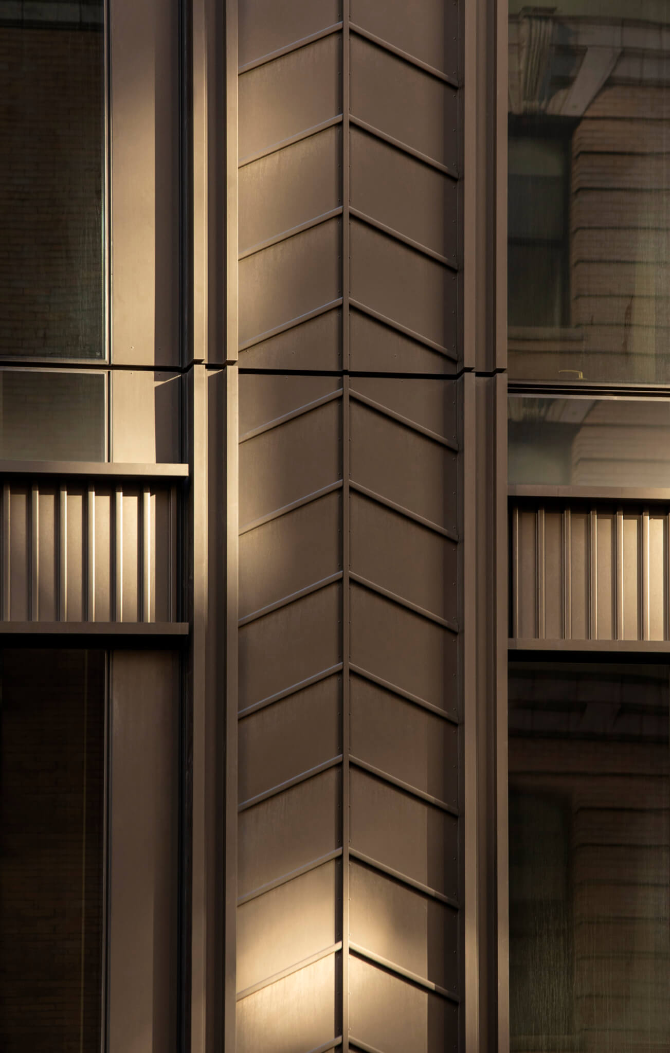detail of a metal facade panel