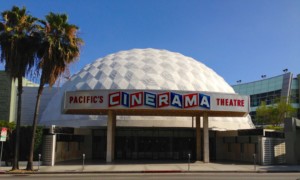 cinerama movie theater with white dome roof
