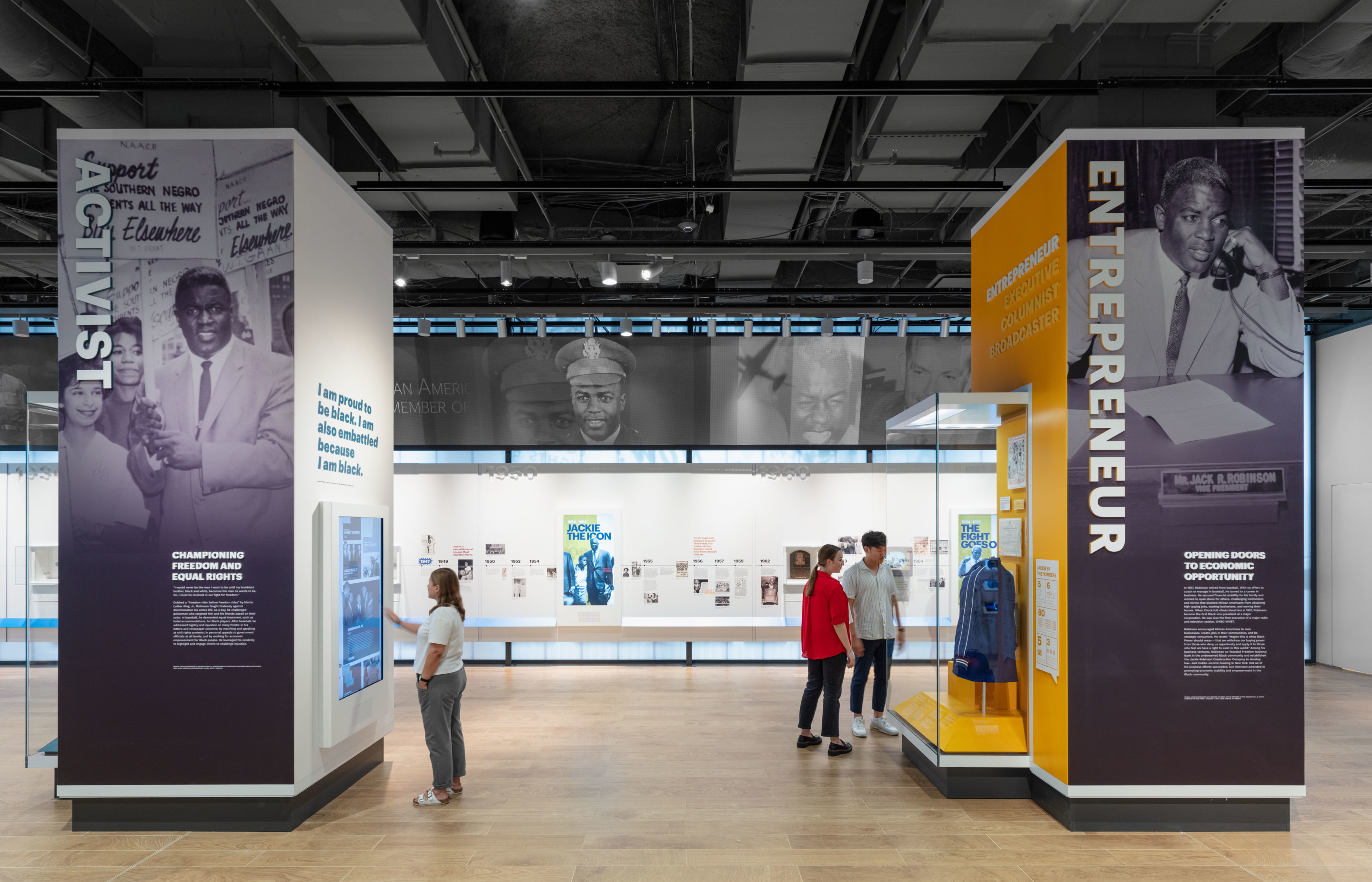 a museum exhibition on baseball legend jackie robinson