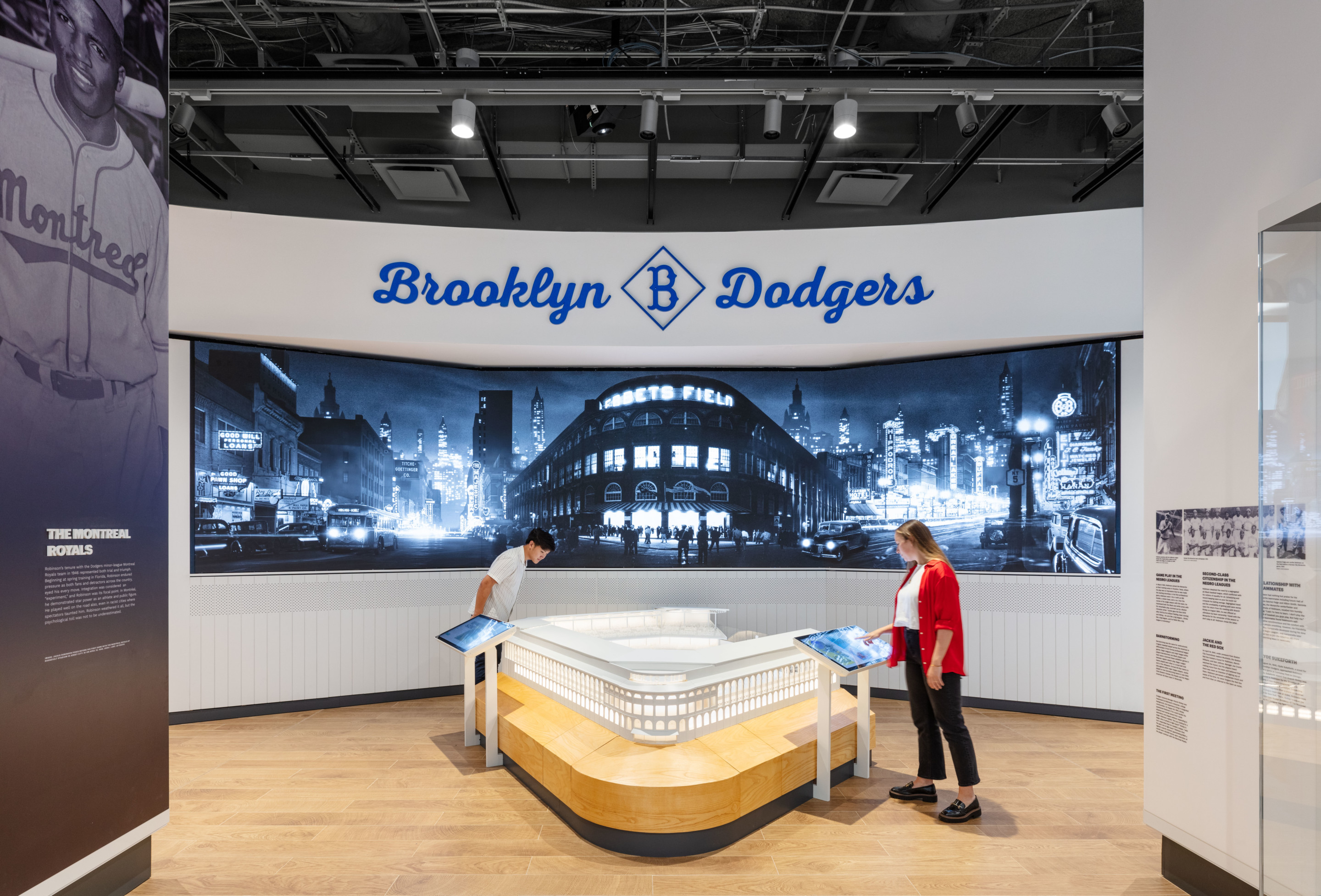 a museum exhibit with a scale model of brooklyn's ebbets field