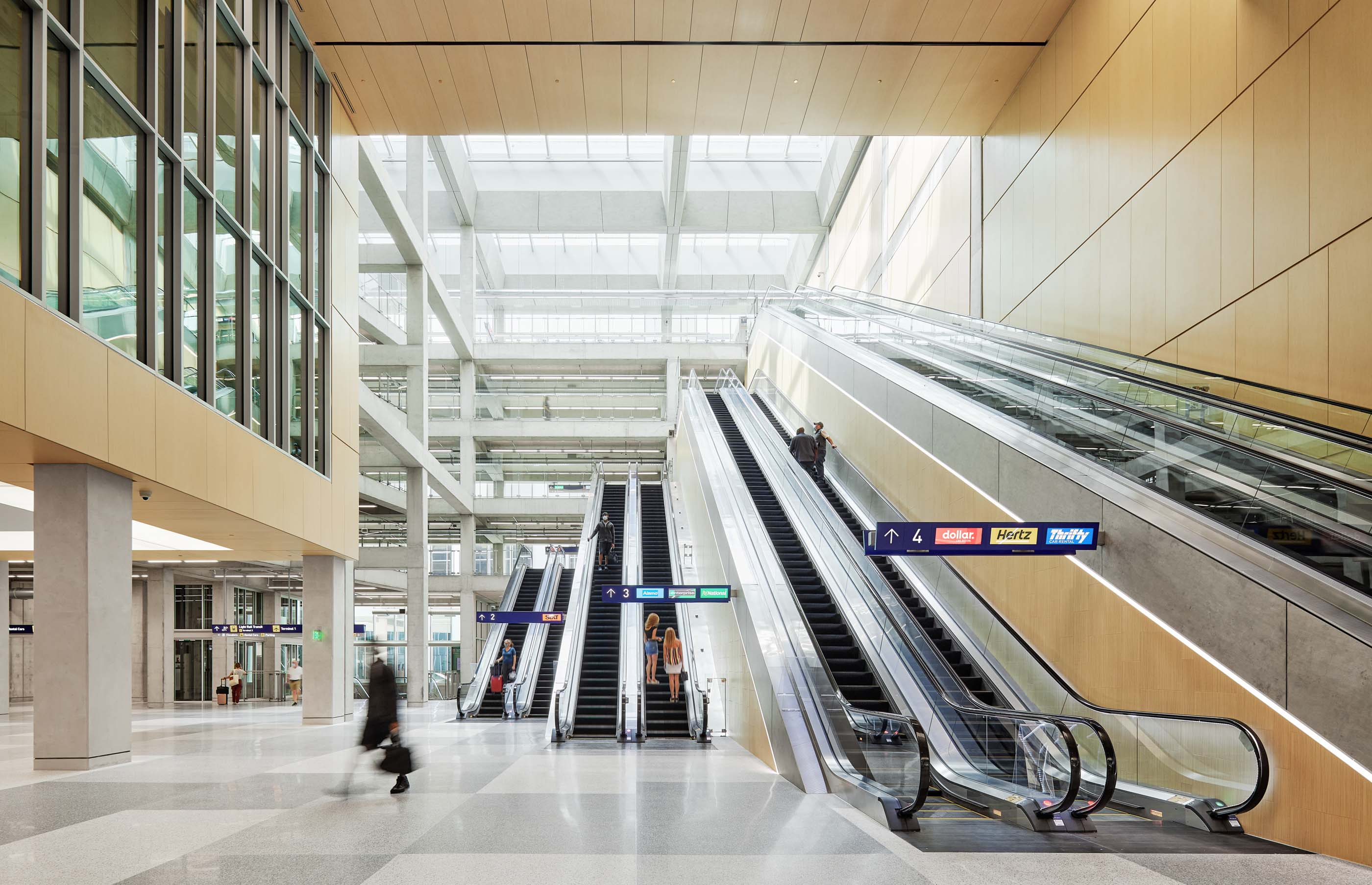 escalators in airport