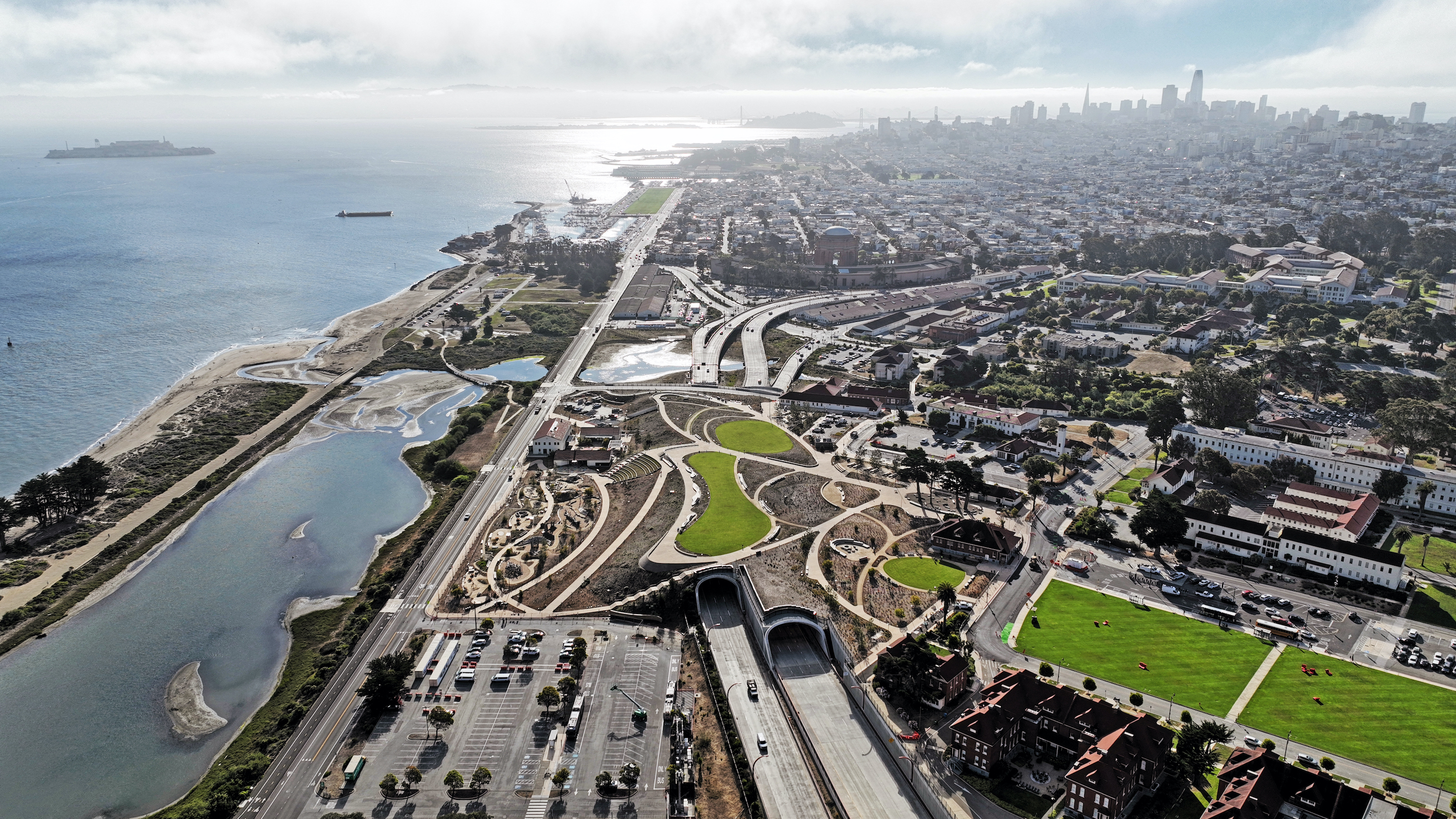 aerial view of a park in san francisco