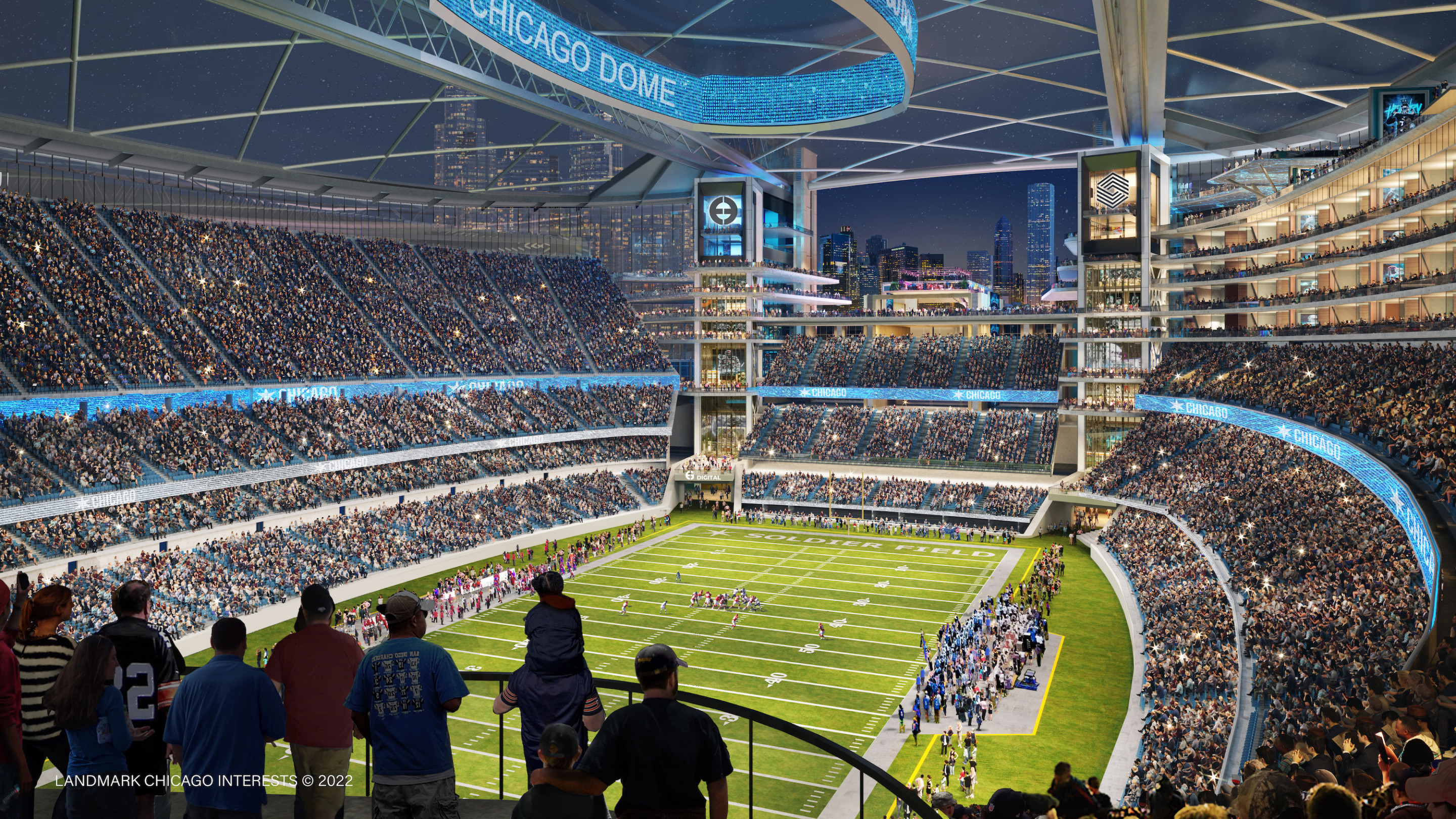 rendering of an enhanced solider field in chicago